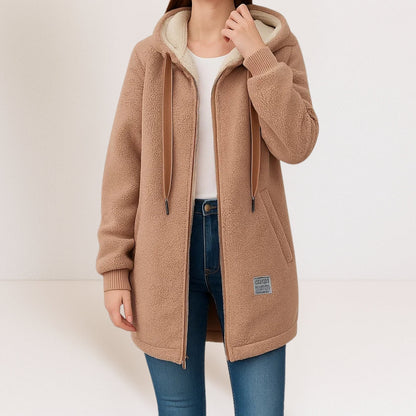 Lucía – Warme Fleece Damenjacke mit Kapuze