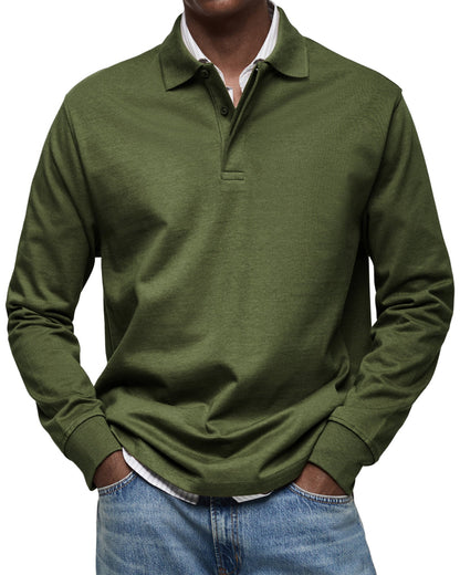 Leonardo - Herren Poloshirt langarm mit Knopfleiste