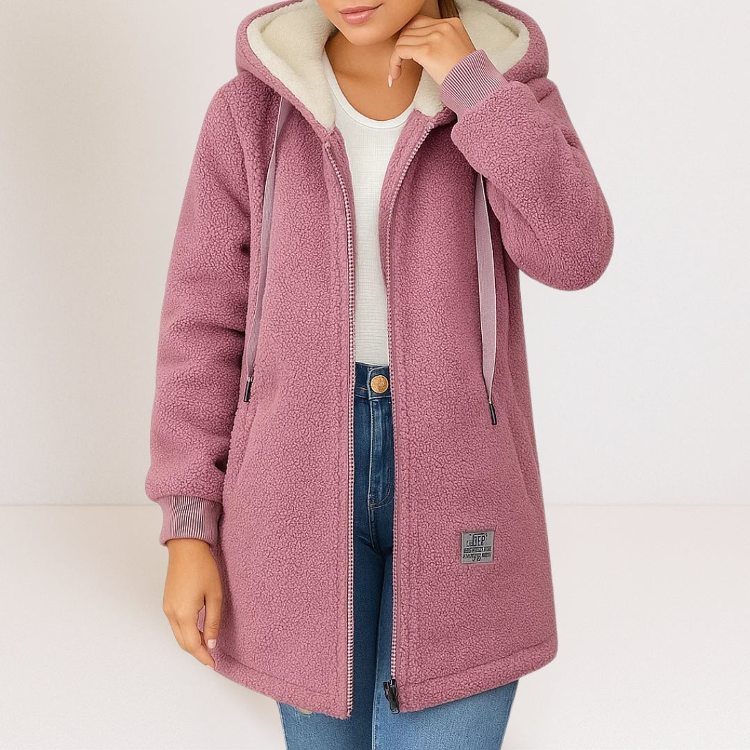 Lucía – Warme Fleece Damenjacke mit Kapuze