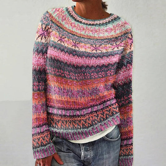 Sophie – Damen Strickpullover mit nordischem Muster