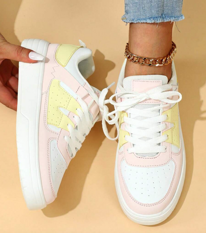 Weiß und Pink Sneakers für Damen