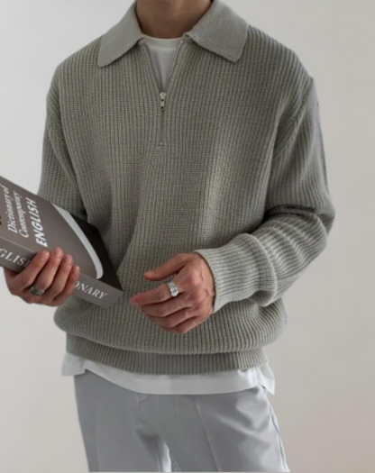 Noah – Strickpullover mit halbem Reißverschluss Herren