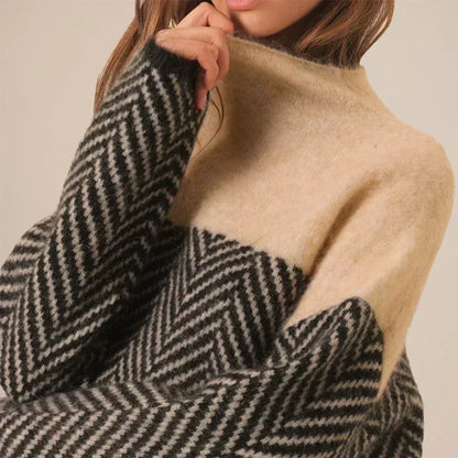 Mara – Gemusterter Strickpullover Damen