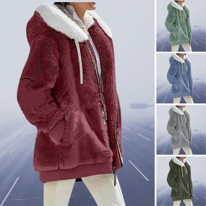 Emma – Teddy-Fleecejacke mit Kapuze für Damen
