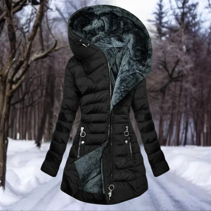 Amelia – Damen Winterjacke Parka Langmantel mit Kapuze