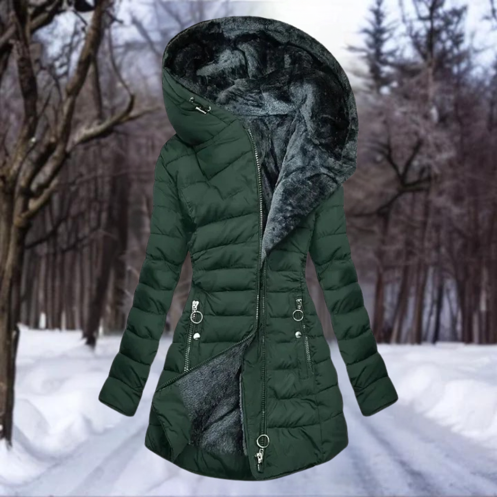 Amelia – Damen Winterjacke Parka Langmantel mit Kapuze