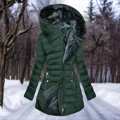 Amelia – Damen Winterjacke Parka Langmantel mit Kapuze