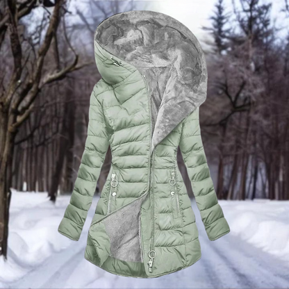 Amelia – Damen Winterjacke Parka Langmantel mit Kapuze
