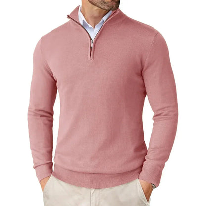 Adrian – Herren Pullover mit Reißverschluss Stehkragen