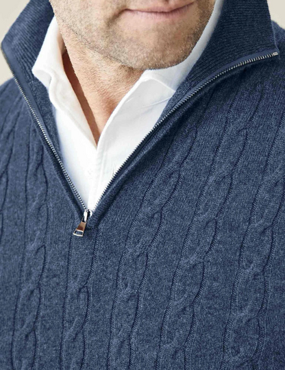 Rafael - Herren Strickpullover mit Zipper-Kragen