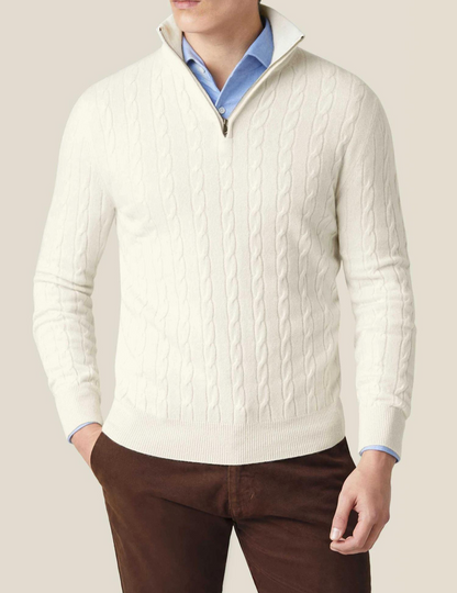 Rafael - Herren Strickpullover mit Zipper-Kragen