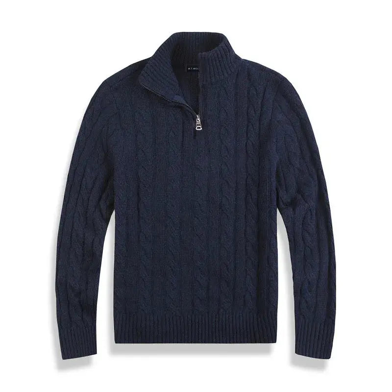 Jonas – Strukturierter Herren Strickpullover mit halbem Reißverschluss
