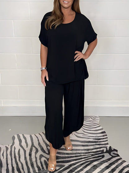 Leona - Damen Zweiteiler Set mit weiter Hose und Oberteil