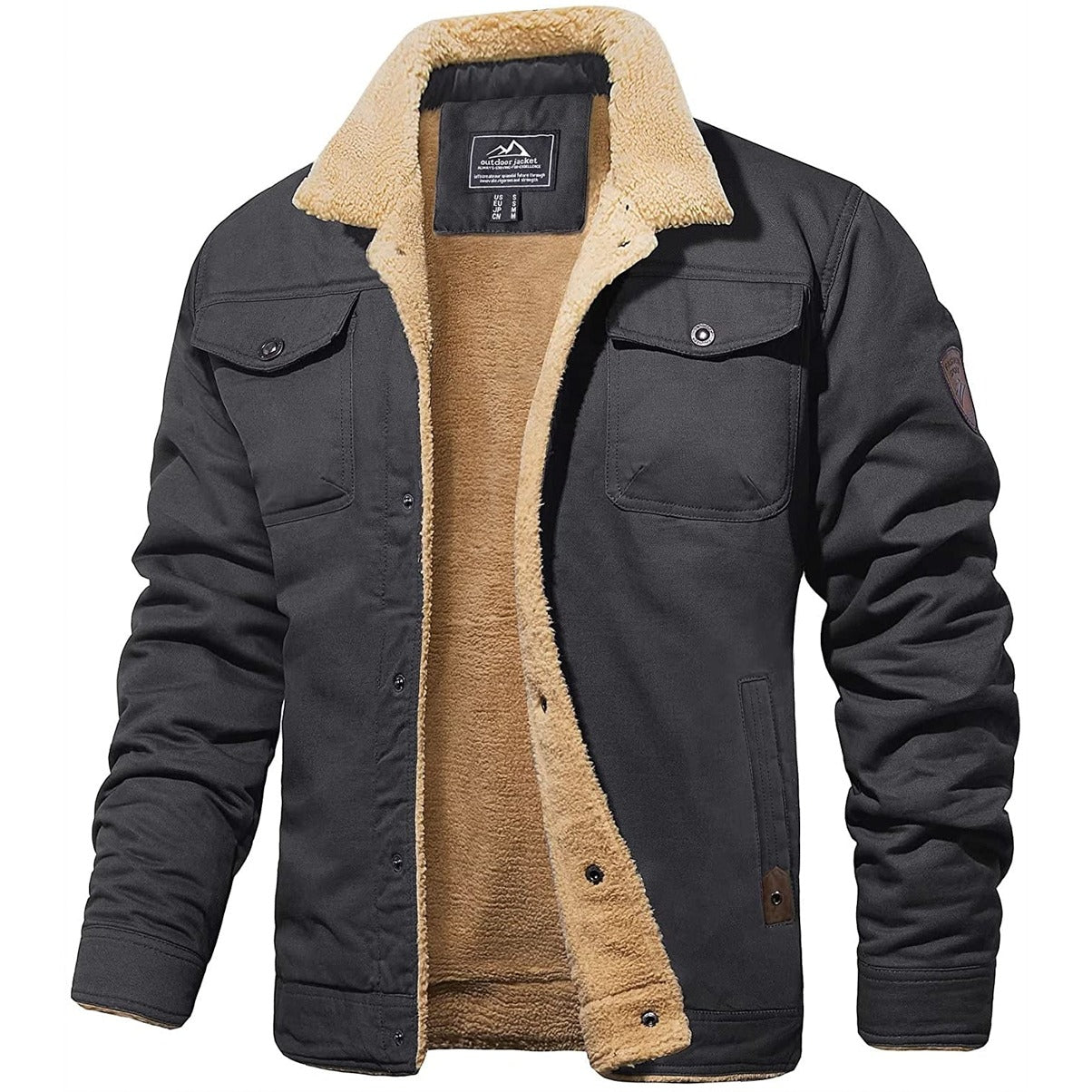 Noah - Herren Winterjacke mit warmem Teddyfutter