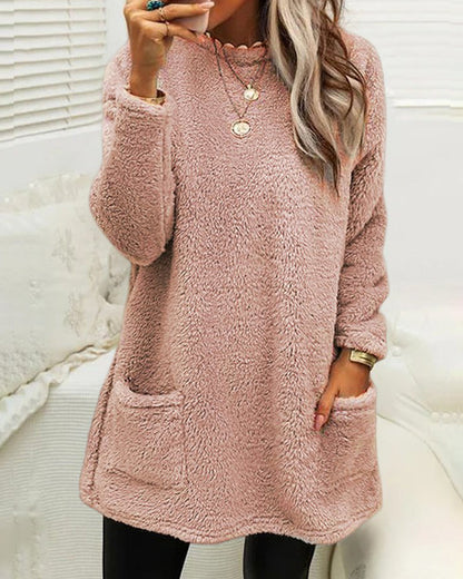 Sofia-Lou - Damenpullover mit Taschen und Rundhalsausschnitt