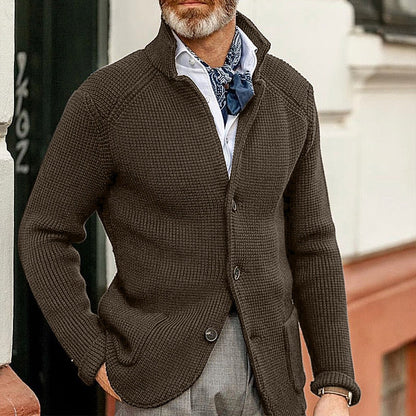 Martin - Herren Strickblazer mit Knopfleiste und Reverskragen