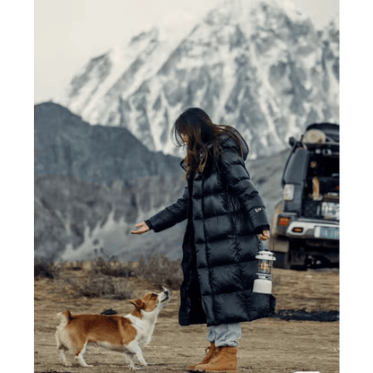 Elena - Damen Wintermantel lange Daunenjacke