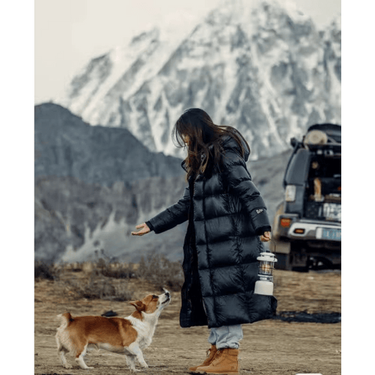 Elena - Damen Wintermantel lange Daunenjacke