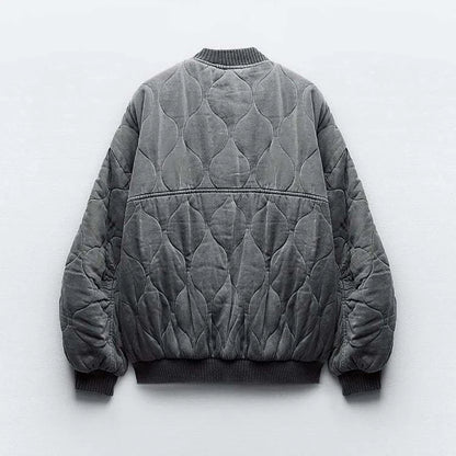 Pluen | Locker sitzende graue Bomberjacke