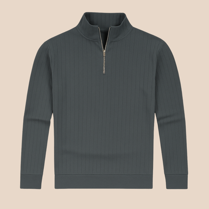 Adrian – Gerippter Strickpullover mit Reißverschluss für Herren
