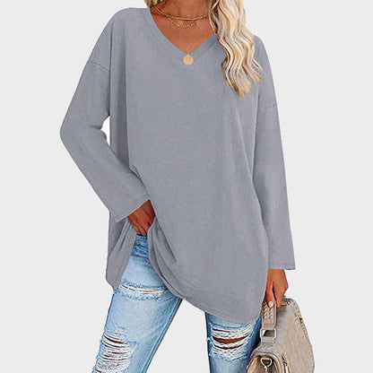 Mira – Damen Longshirt mit V-Ausschnitt