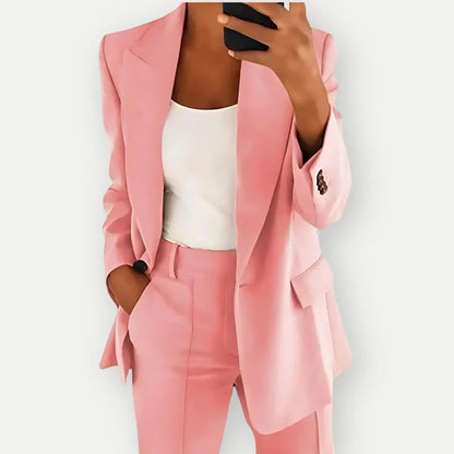 Claudia - Damen Hosenanzug mit Blazer und High Waist Hose