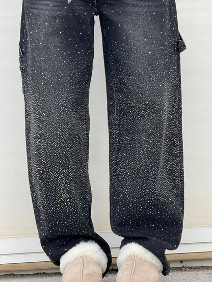 Livia – Glitzernde Straight-Leg Jeans Damen