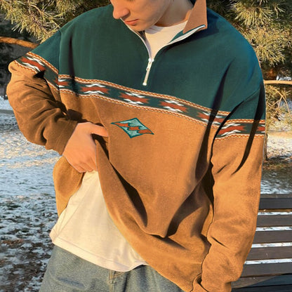 David - Herren Pullover Half-Zip Sweatshirt Freizeit Oberteil