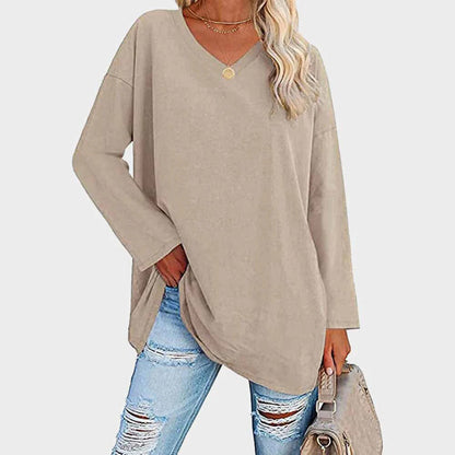 Mira – Damen Longshirt mit V-Ausschnitt