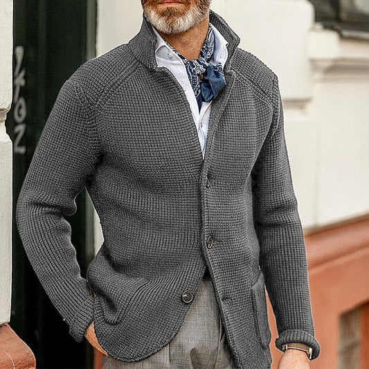 Martin - Herren Strickblazer mit Knopfleiste und Reverskragen