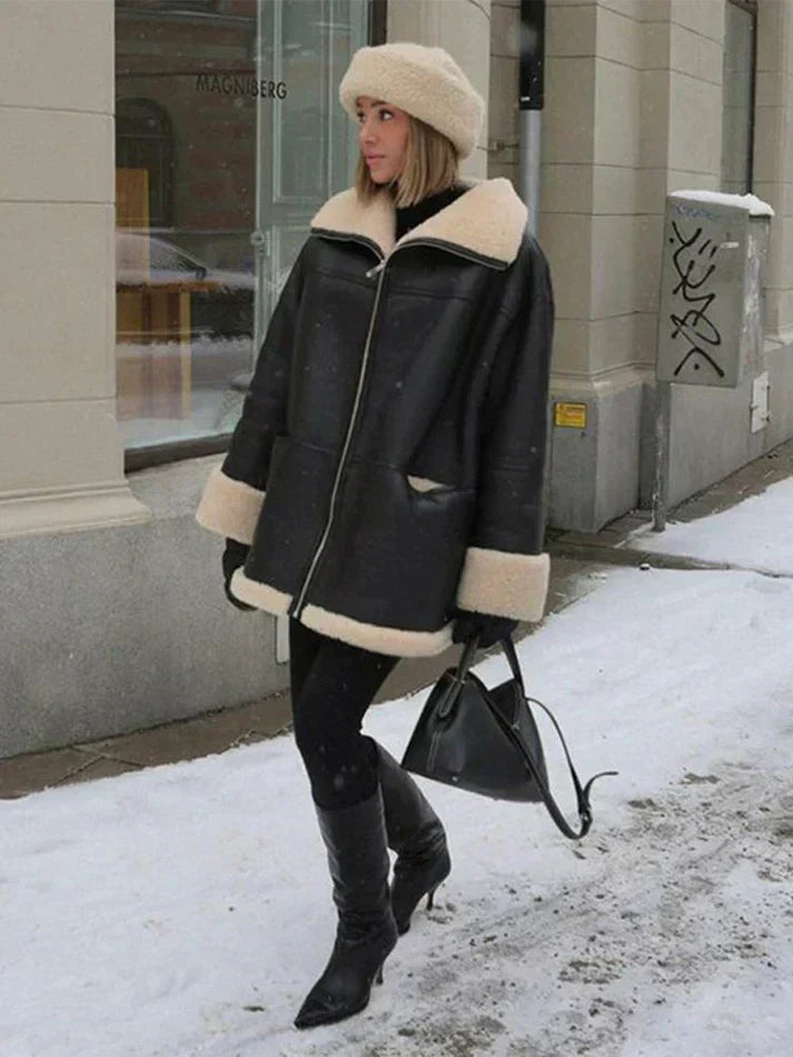 Carina - Oversize-winterJacke mit Teddyfutter für Damen