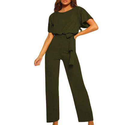 Soraya – Damen Jumpsuit mit Taillengürtel und weitem Bein
