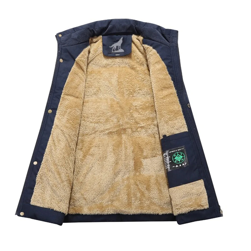Markus – Herren Winterjacke mit Fellkapuze und Warmfutter