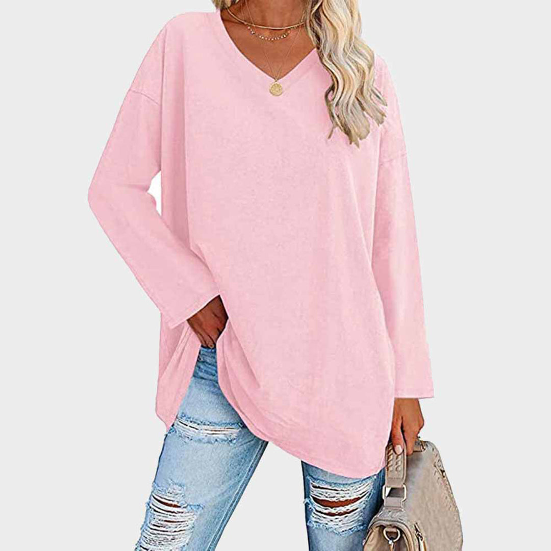 Mira – Damen Longshirt mit V-Ausschnitt