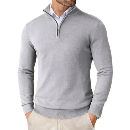 Adrian – Herren Pullover mit Reißverschluss Stehkragen