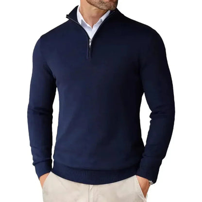 Adrian – Herren Pullover mit Reißverschluss Stehkragen