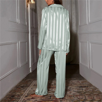 Isabelle – Damen Satin Pyjama Set mit Hemd und Hose