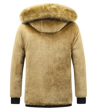 Markus – Herren Winterjacke mit Fellkapuze und Warmfutter