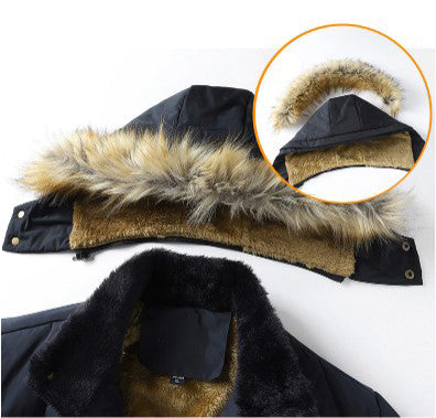 Markus – Herren Winterjacke mit Fellkapuze und Warmfutter