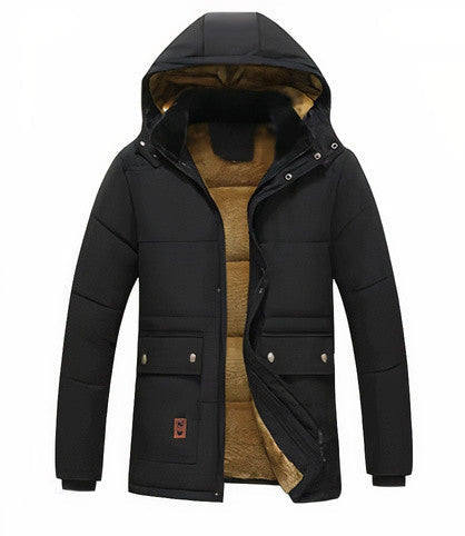 Markus – Herren Winterjacke mit Fellkapuze und Warmfutter