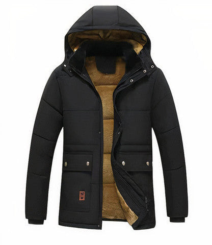 Markus – Herren Winterjacke mit Fellkapuze und Warmfutter