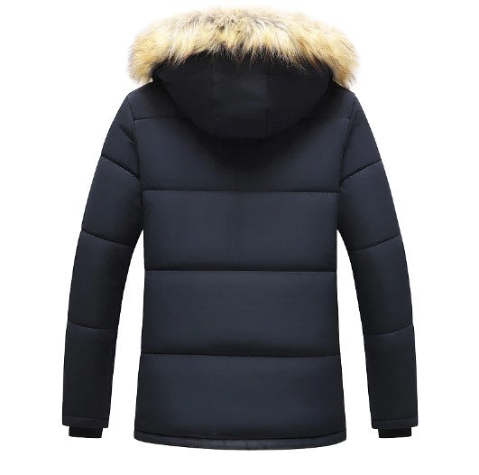 Markus – Herren Winterjacke mit Fellkapuze und Warmfutter