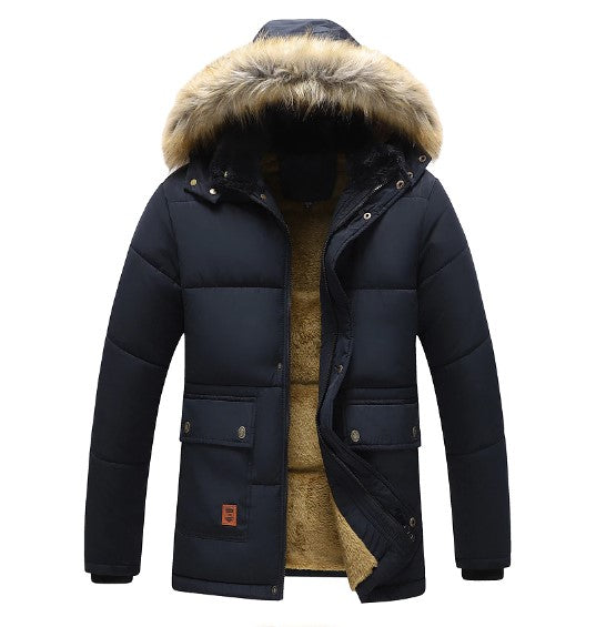 Markus – Herren Winterjacke mit Fellkapuze und Warmfutter
