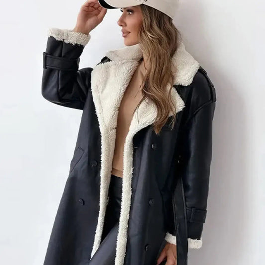 Clara – Langer Wintermantel mit Teddyfutter Damen