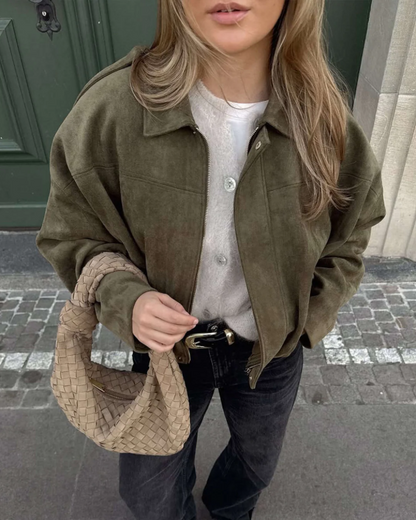 Inés – Oversized Velours Damenjacke