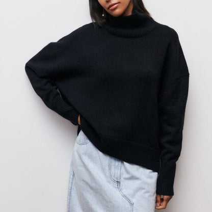 Isabelle - Damenpullover Wolle mit Rollkragen und Oversize-Schnitt