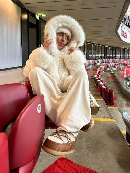 Isabella – Kuschelige Oversize-Felljacke Damen