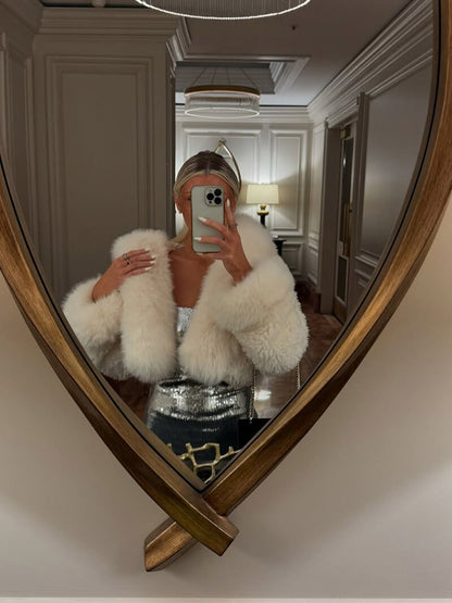 Isabella – Kuschelige Oversize-Felljacke Damen