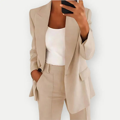 Claudia - Damen Hosenanzug mit Blazer und High Waist Hose