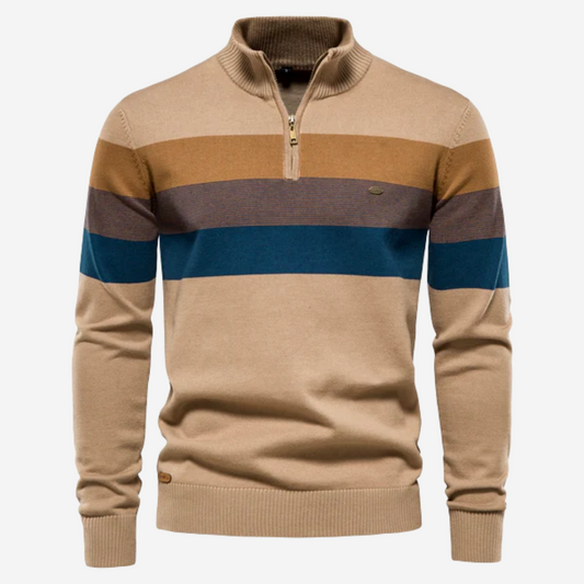 Noah – Gestreifter Halbzip-Pullover Herren